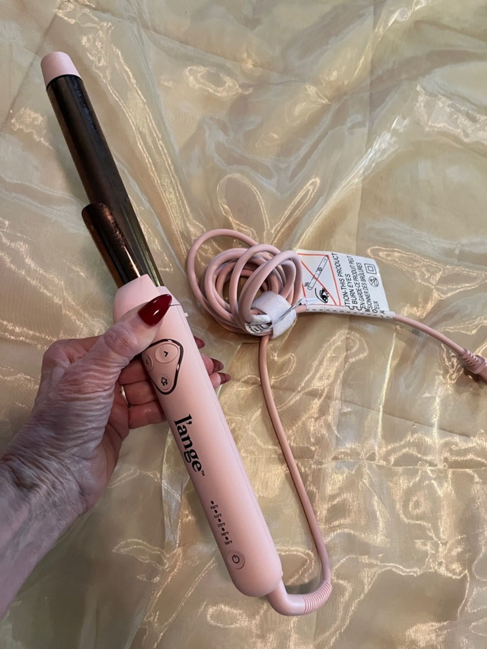 L’ange Curling Iron 25MM Titanium Rotating Curling Iron, Blush - Picture 5 of 11